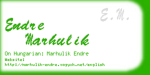 endre marhulik business card